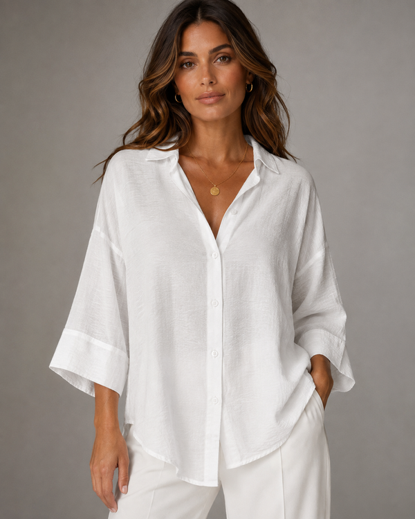 Oversize Gömlek Sadece Beyaz