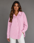 Çizgili Poplin Gömlek Pembe