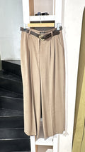 Kemerli Bol Paça Pantolon (Haki) m