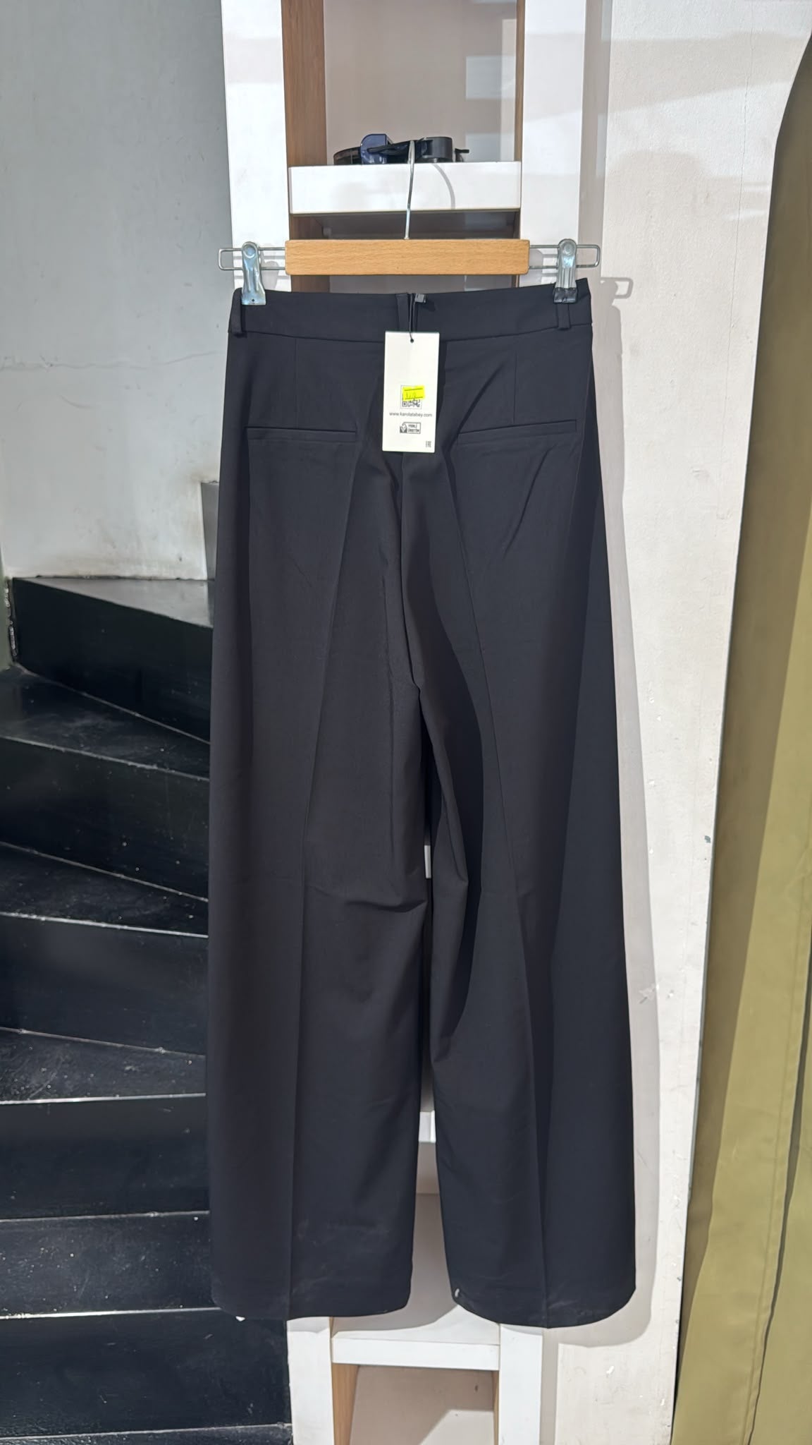 Bol Paça Kumaş Pantolon Siyah /S/M/L