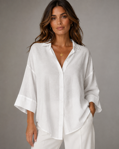 Oversize Gömlek Sadece Beyaz