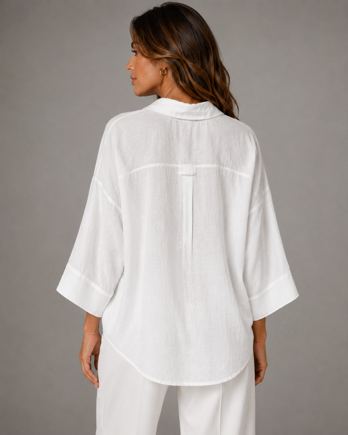 Oversize Gömlek Sadece Beyaz