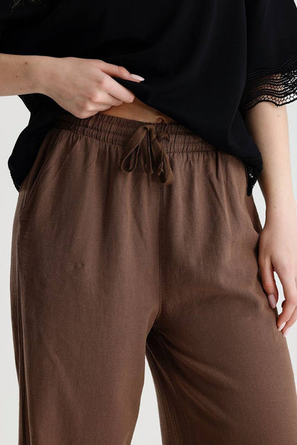 Beli Lastikli Keten Pantolon