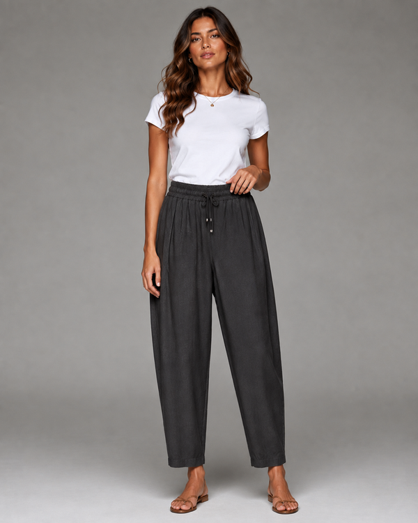 HAVUÇ KESİM PANTALON SİYAH