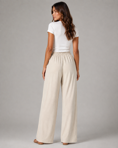Arkası Lastikli Bol Pantalon