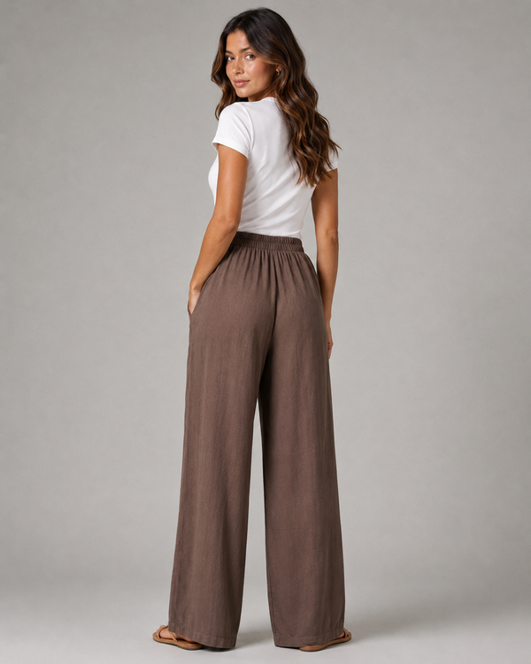 Arkası Lastikli Bol Pantalon