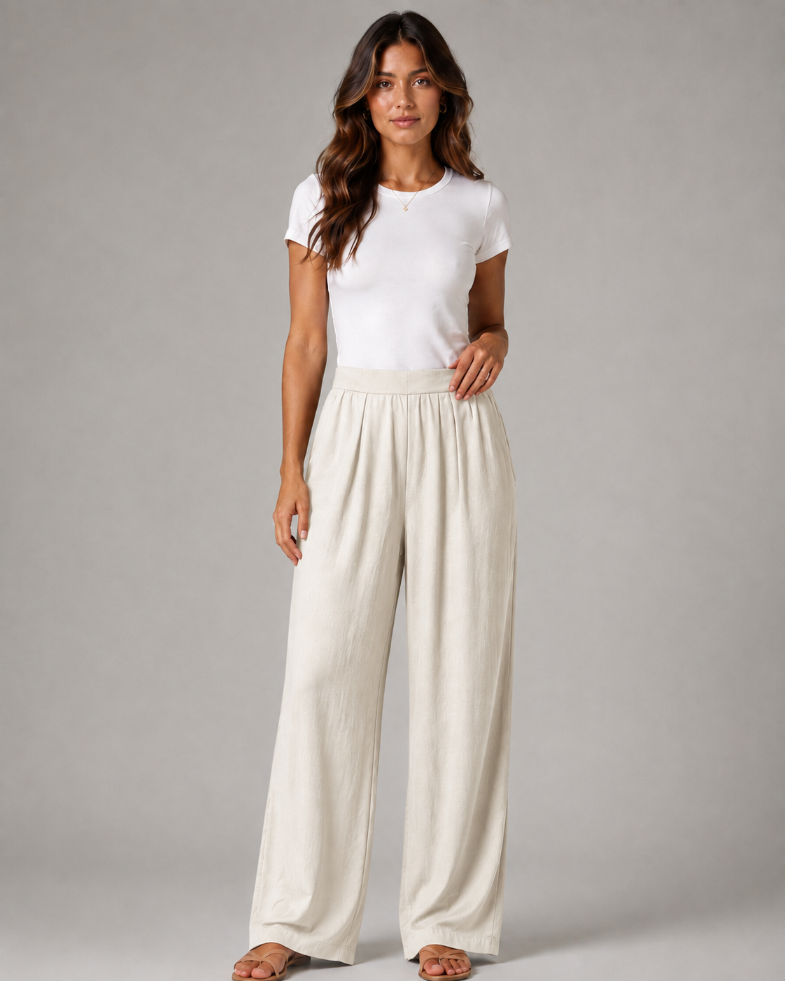 Arkası Lastikli Bol Pantalon