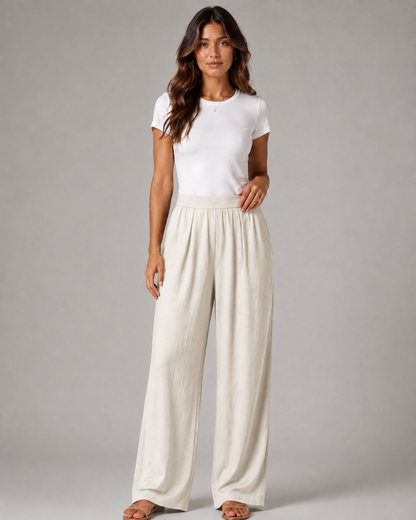 Arkası Lastikli Bol Pantalon