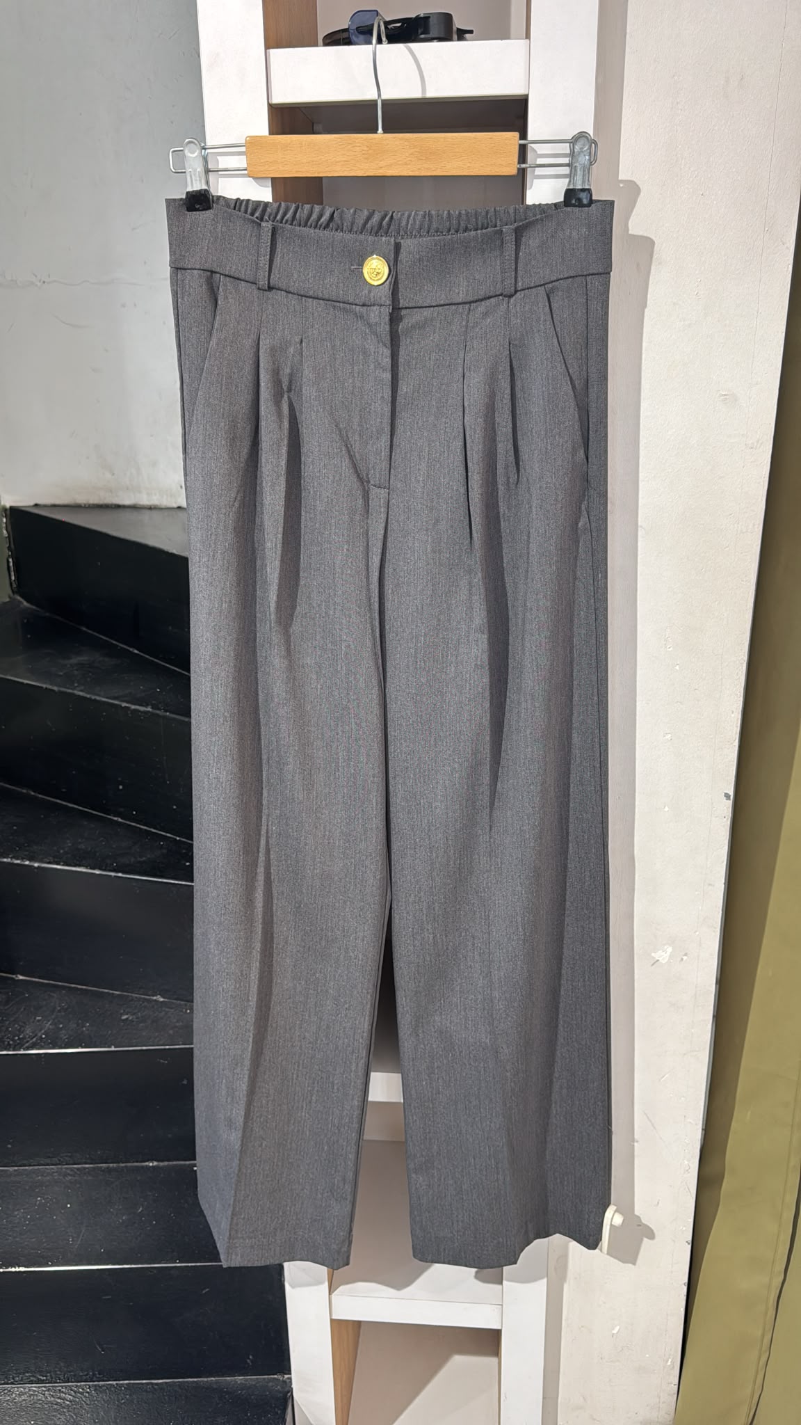 Gold düğmeli Bol paça Pantolon
